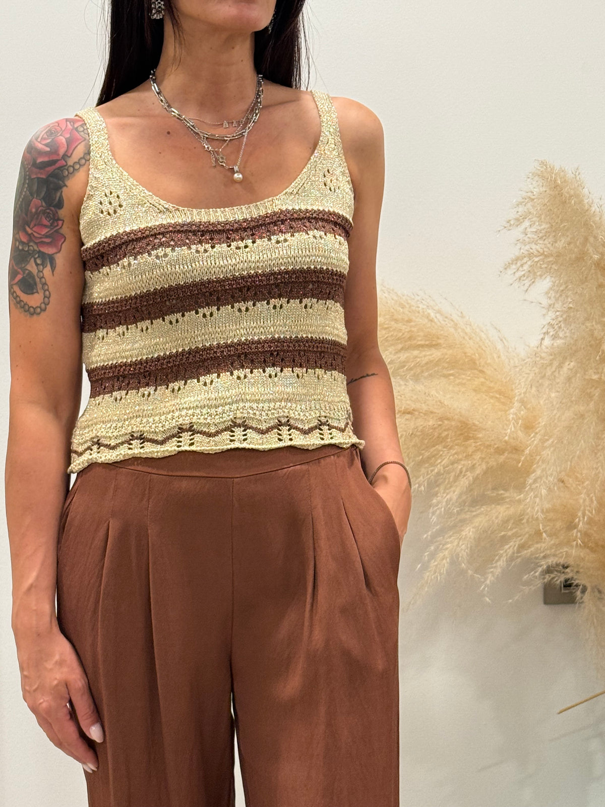 TOP MAGLIA RICAMATA