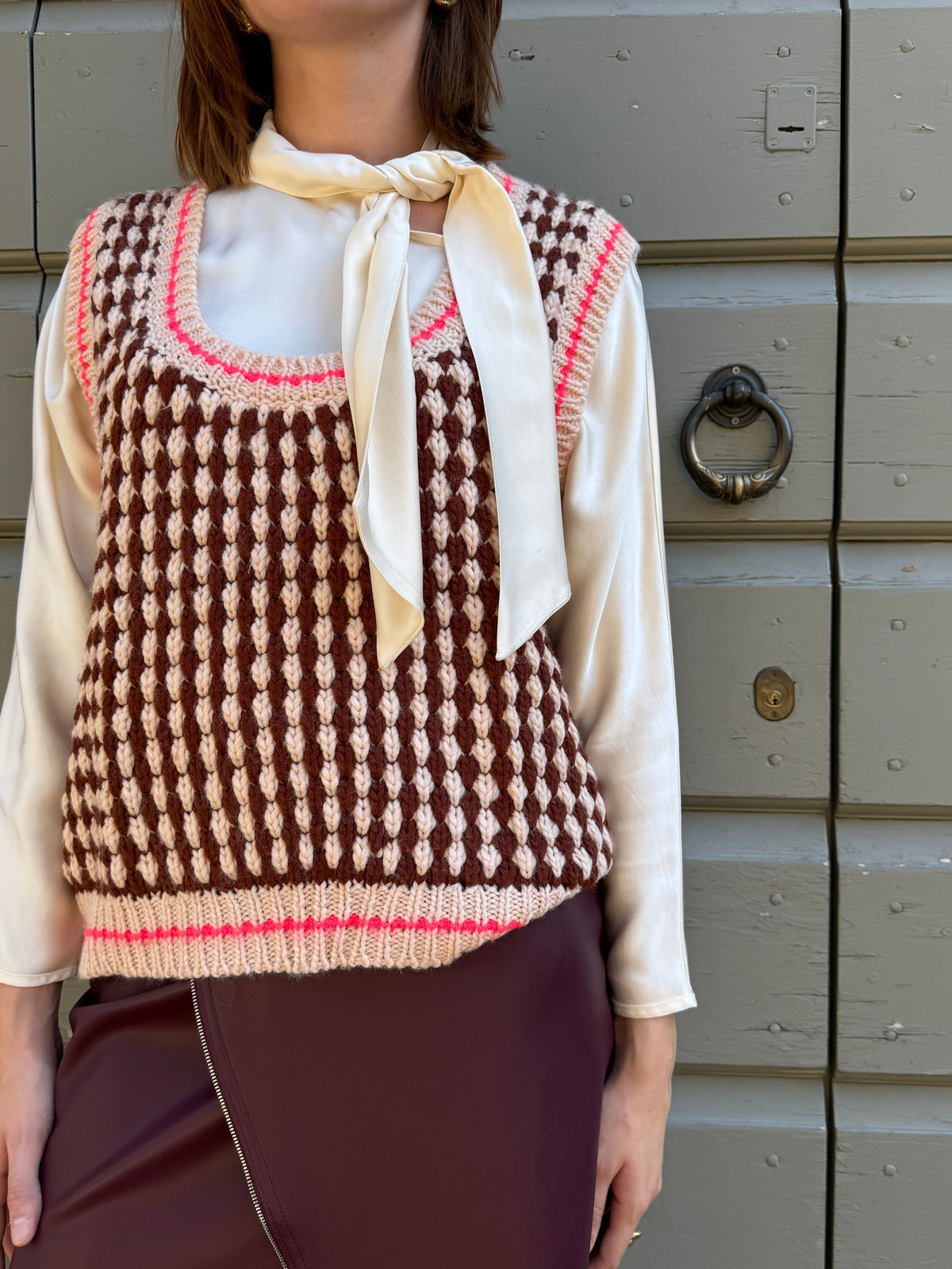 GILET IN MAGLIA CIOCCOLATO