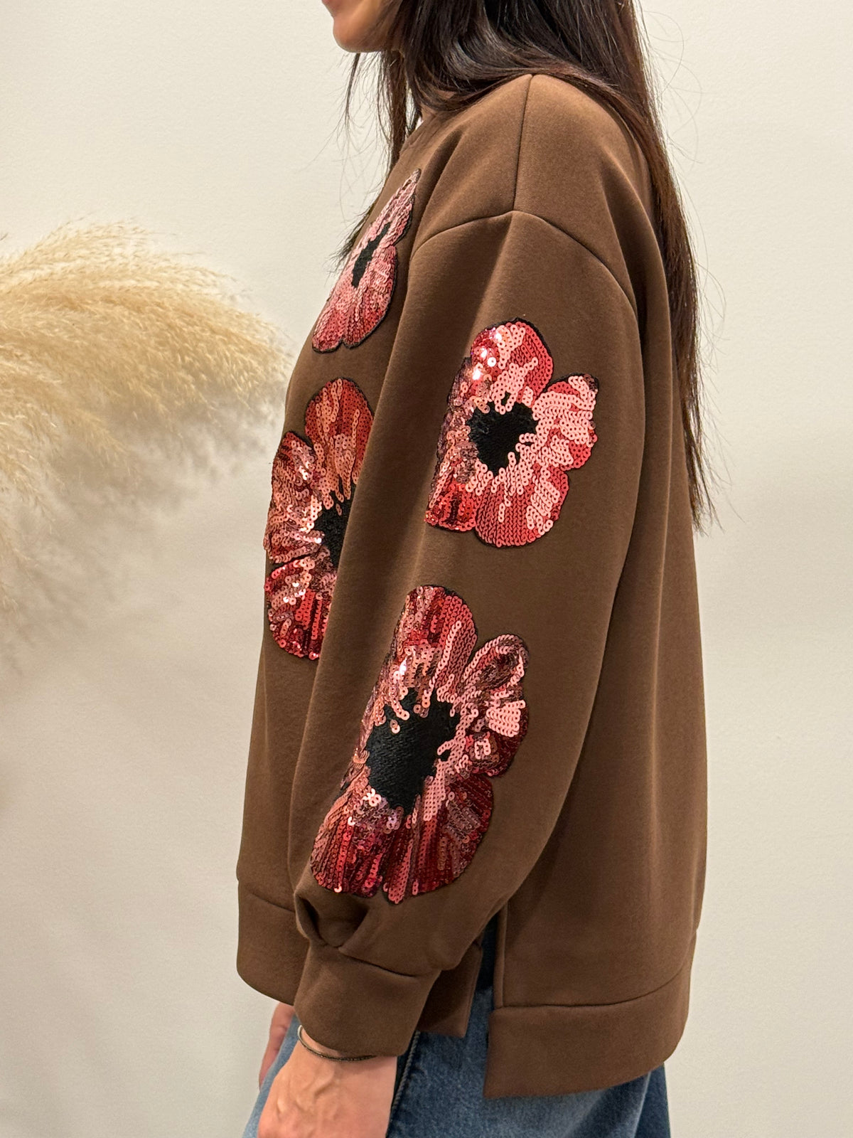 FELPA FIORI RICAMATI