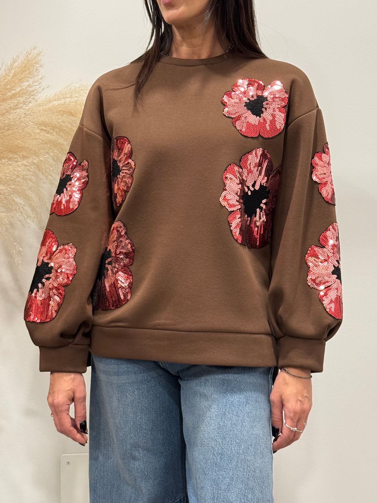 FELPA FIORI RICAMATI