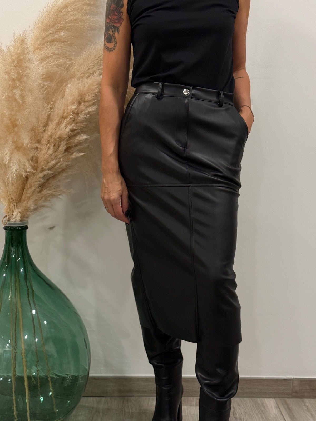 GONNA MIDI ECOPELLE (variante colore)