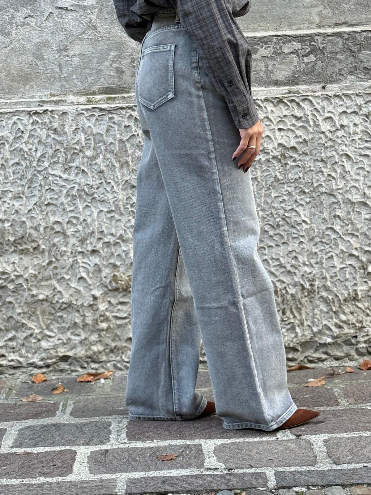 JEANS GREY GAMBA LARGA