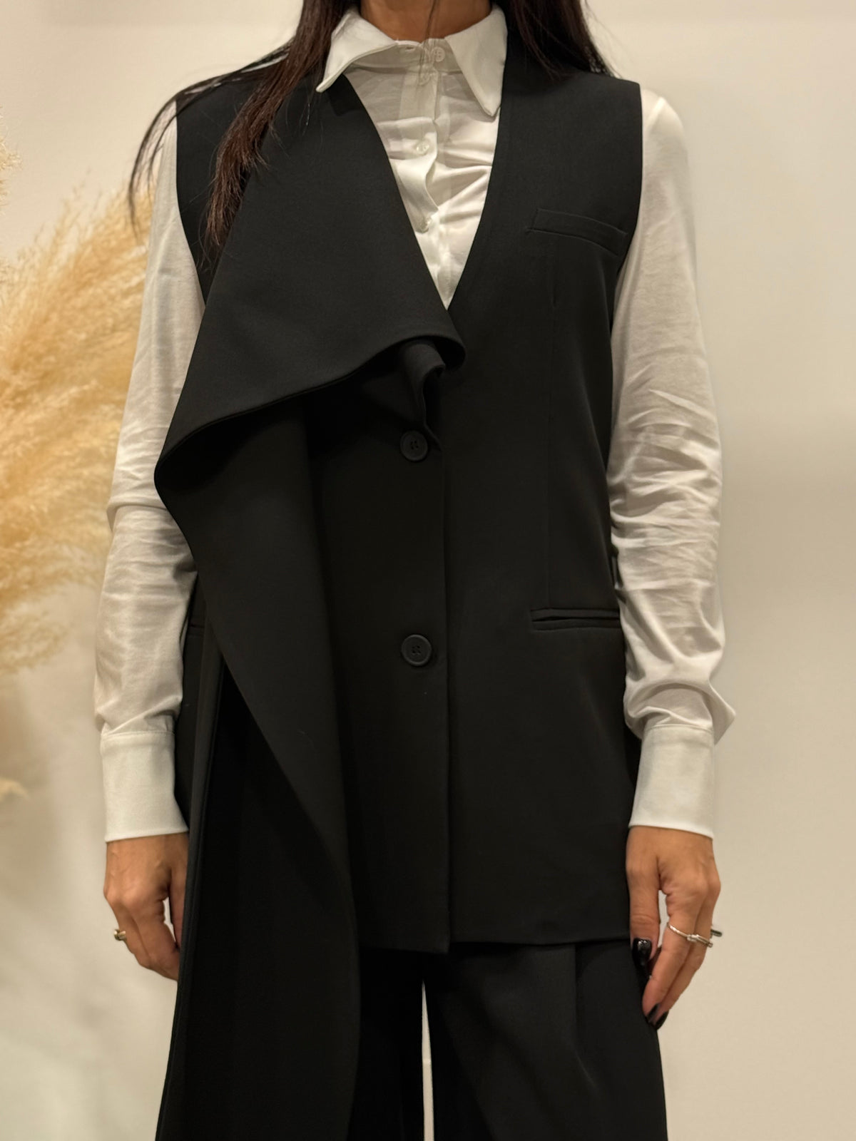 GILET LUNGO CON INSERTO AL COLLO (variante colore)