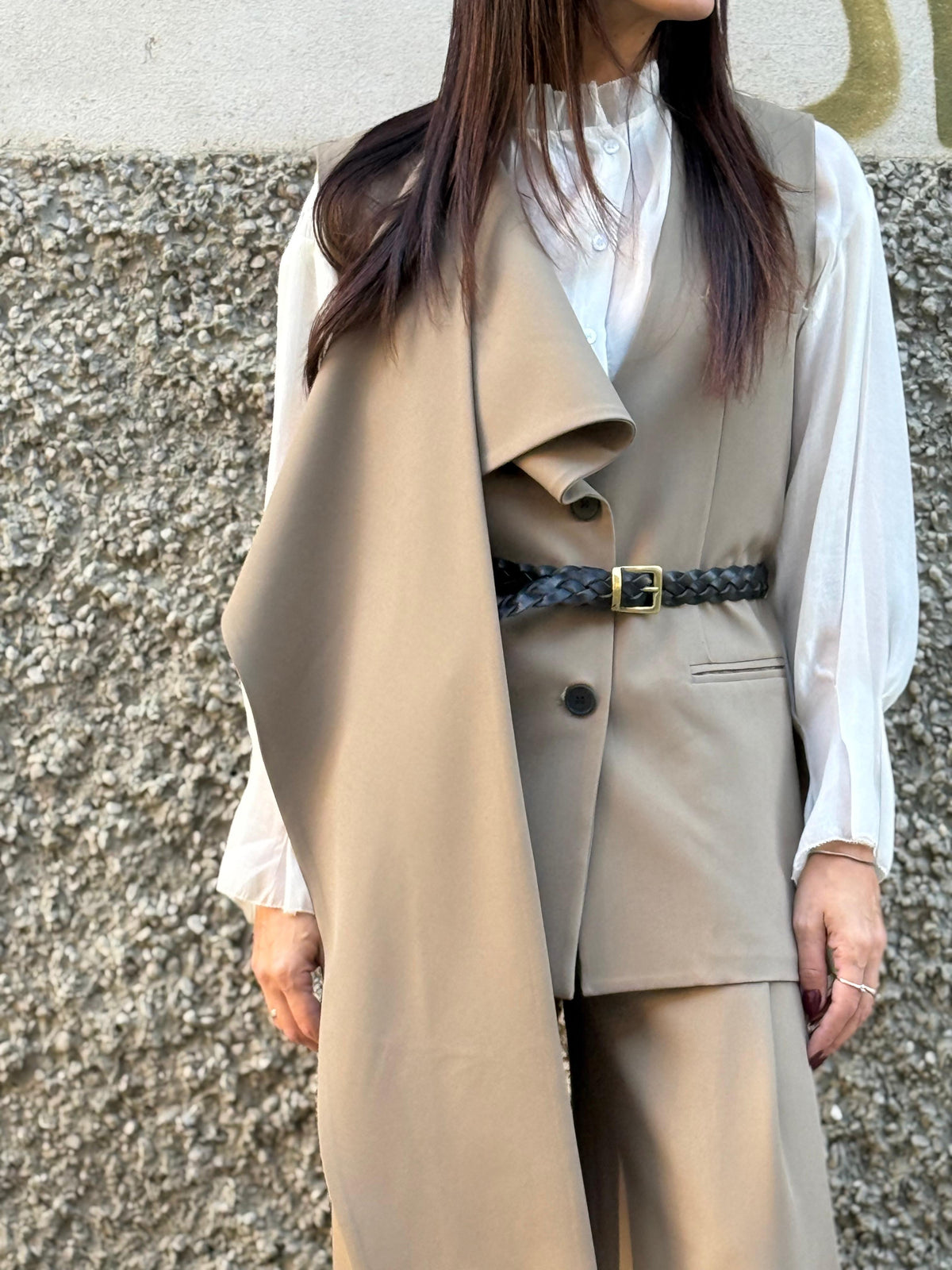 GILET LUNGO CON INSERTO AL COLLO (variante colore)