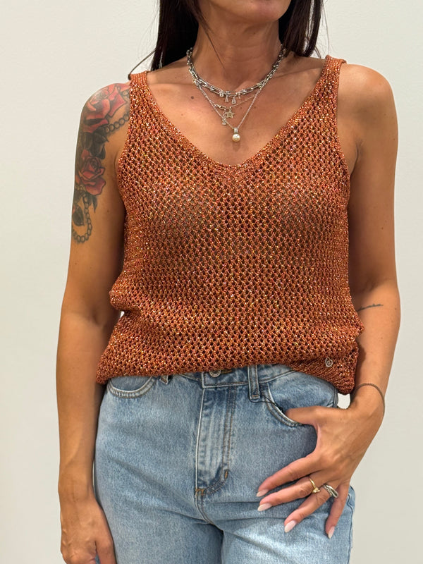 CANOTTA MAGLIA TRAFORATA