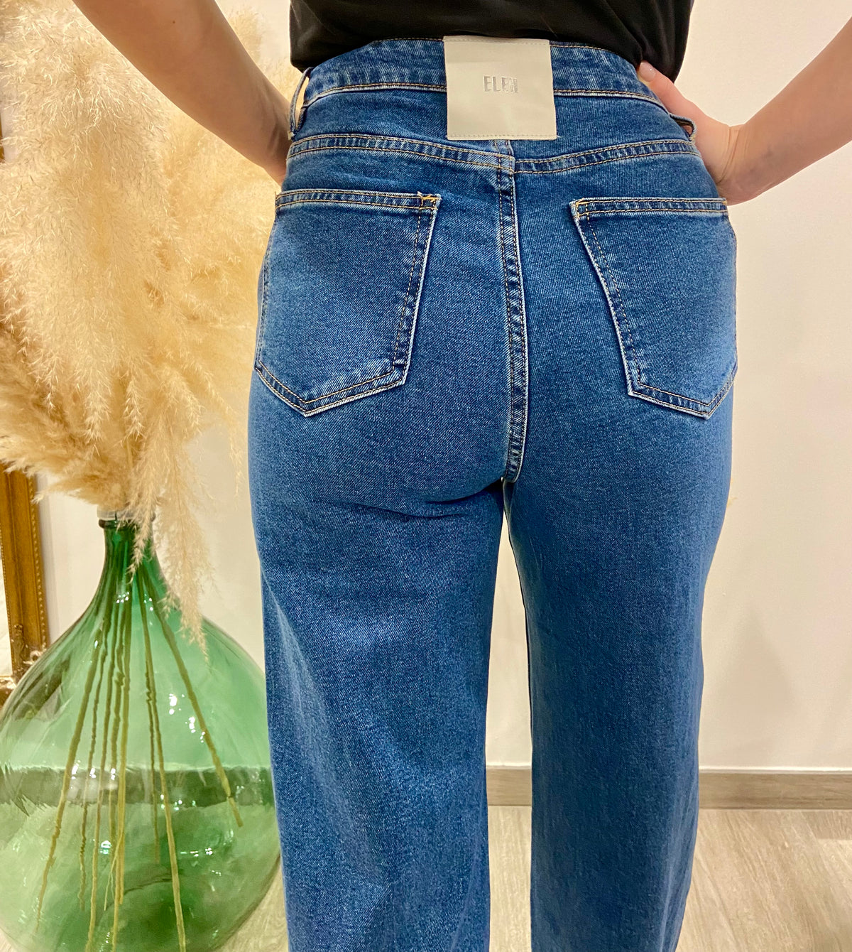 JEANS WIDE LEG CON BRILLANTINI