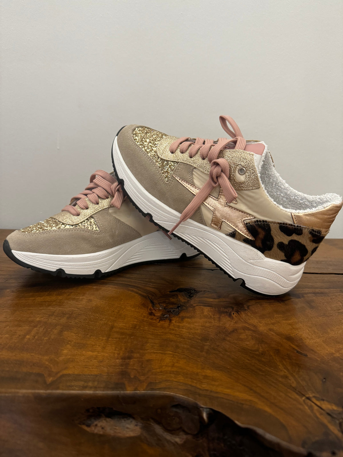 SNEACKERS BEIGE E ROSA/BEIGE E VERDE