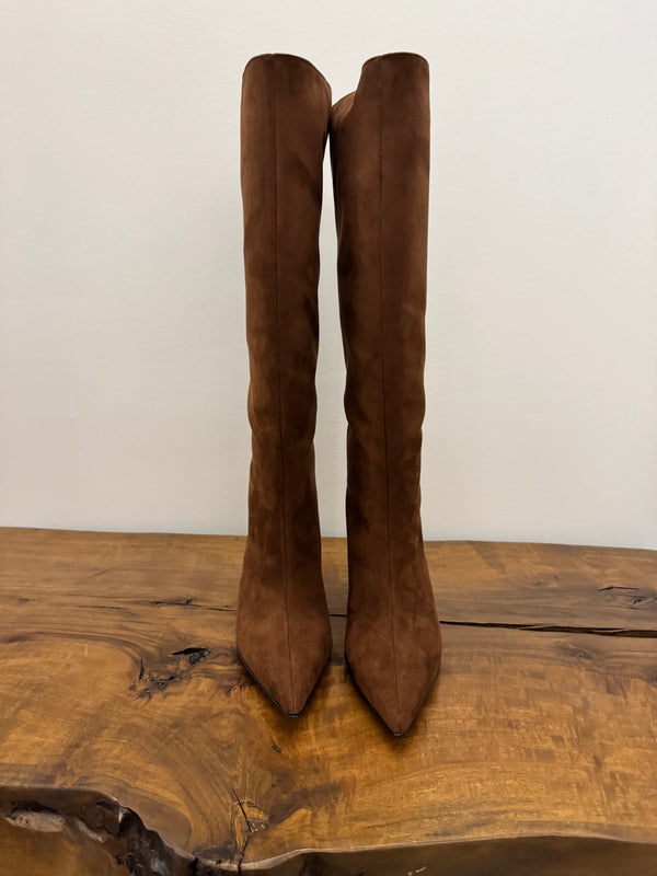 STIVALE ALTO GAMBALE LARGO SCAMOSCIATO