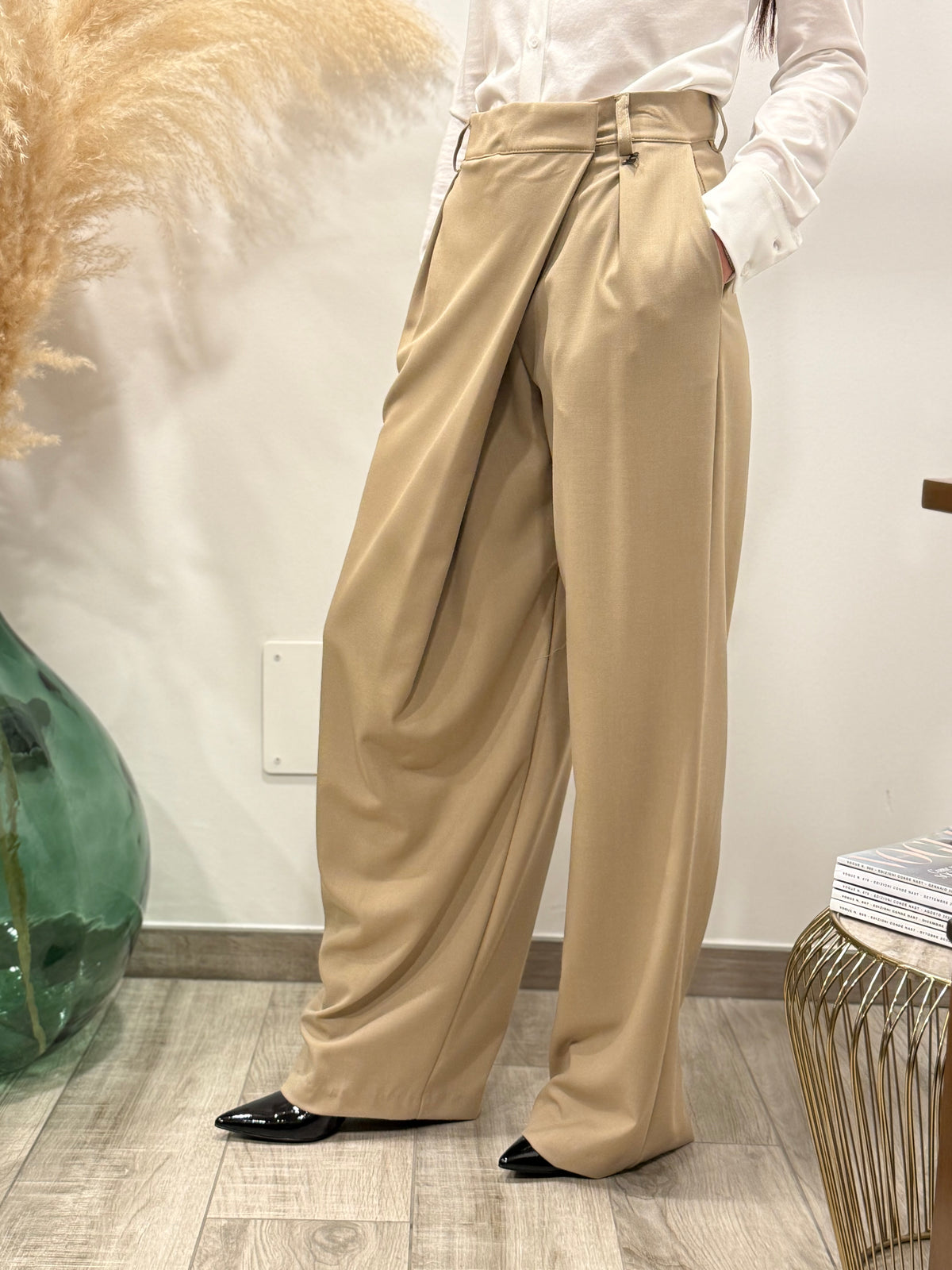 PANTALONE GAMBA LARGA INCROCIATO (variante colore)