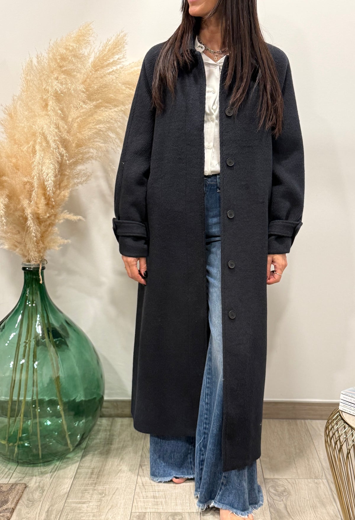 CAPPOTTO OVER LUNGO BLU