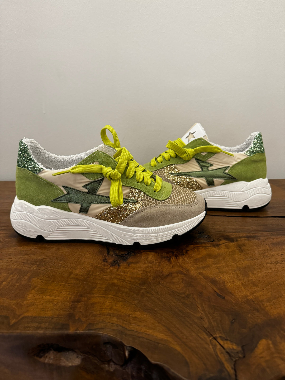 SNEACKERS BEIGE E ROSA/BEIGE E VERDE