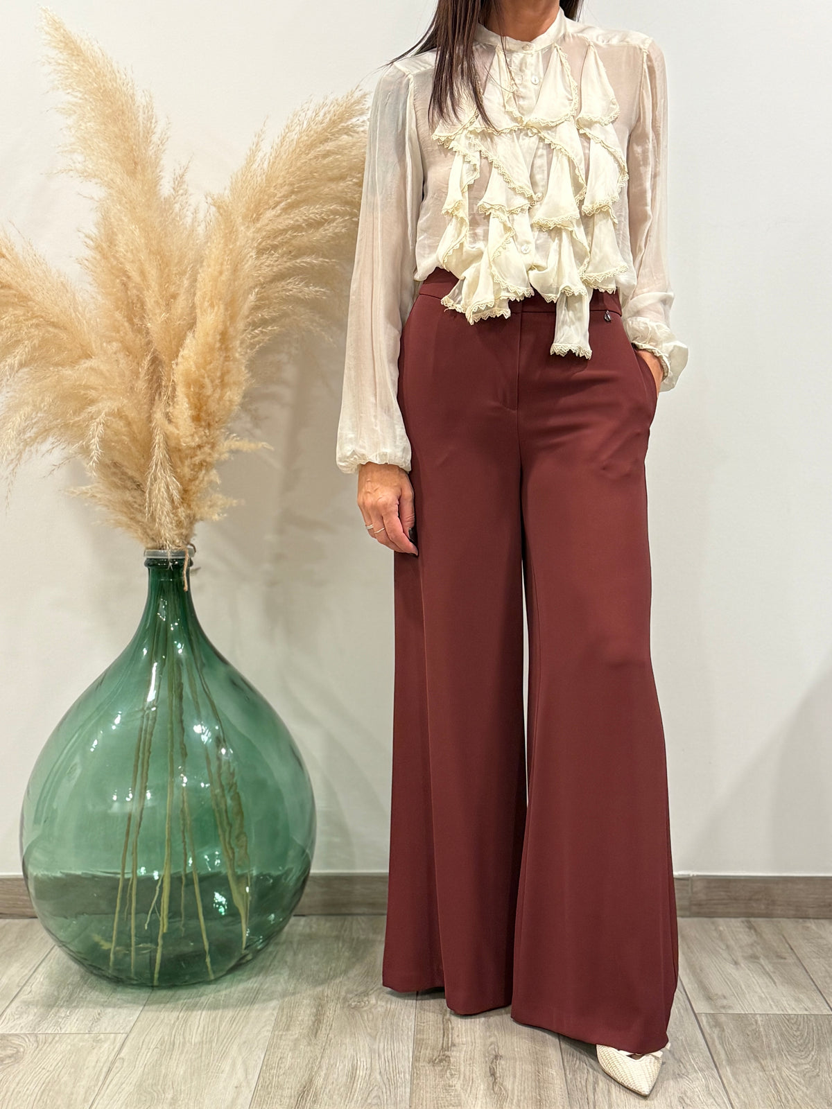 PANTALONE FLUIDO GAMBA LARGA (variante colore)