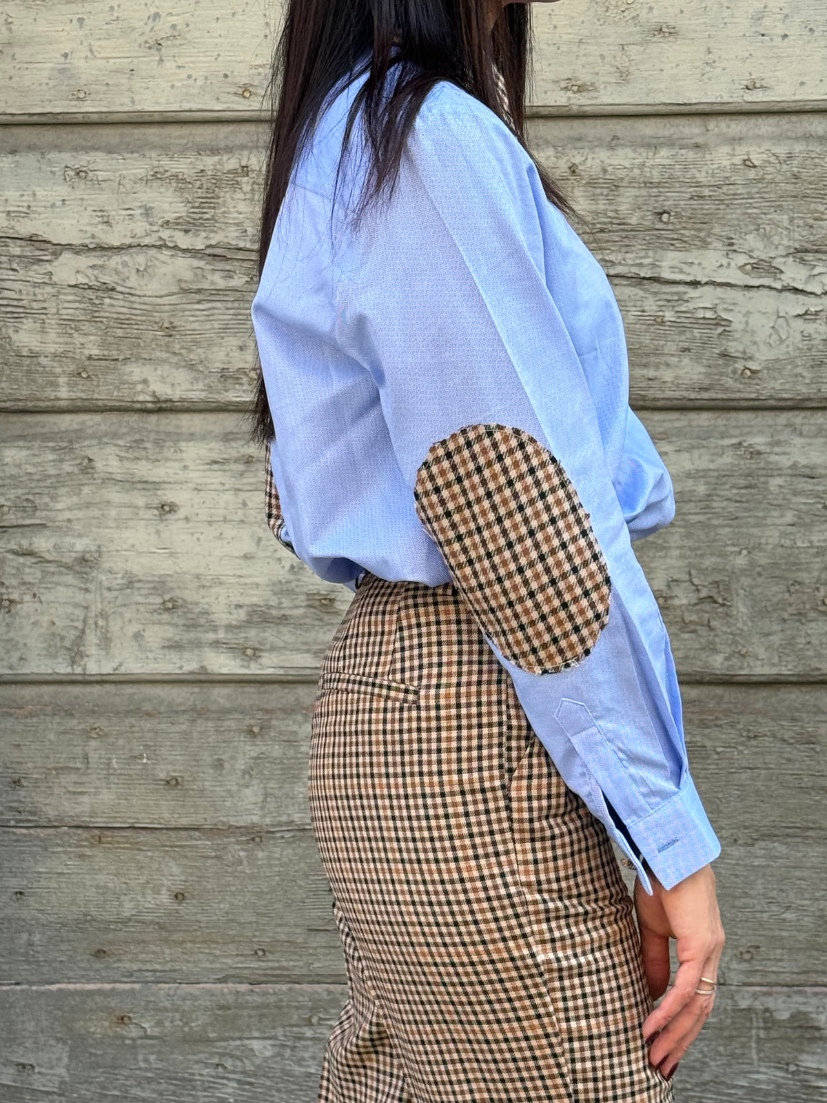 CAMICIA OXFORD CON COLLETTO E TOPPE