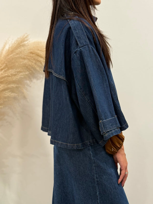 GIACCA DI JEANS SVASATA