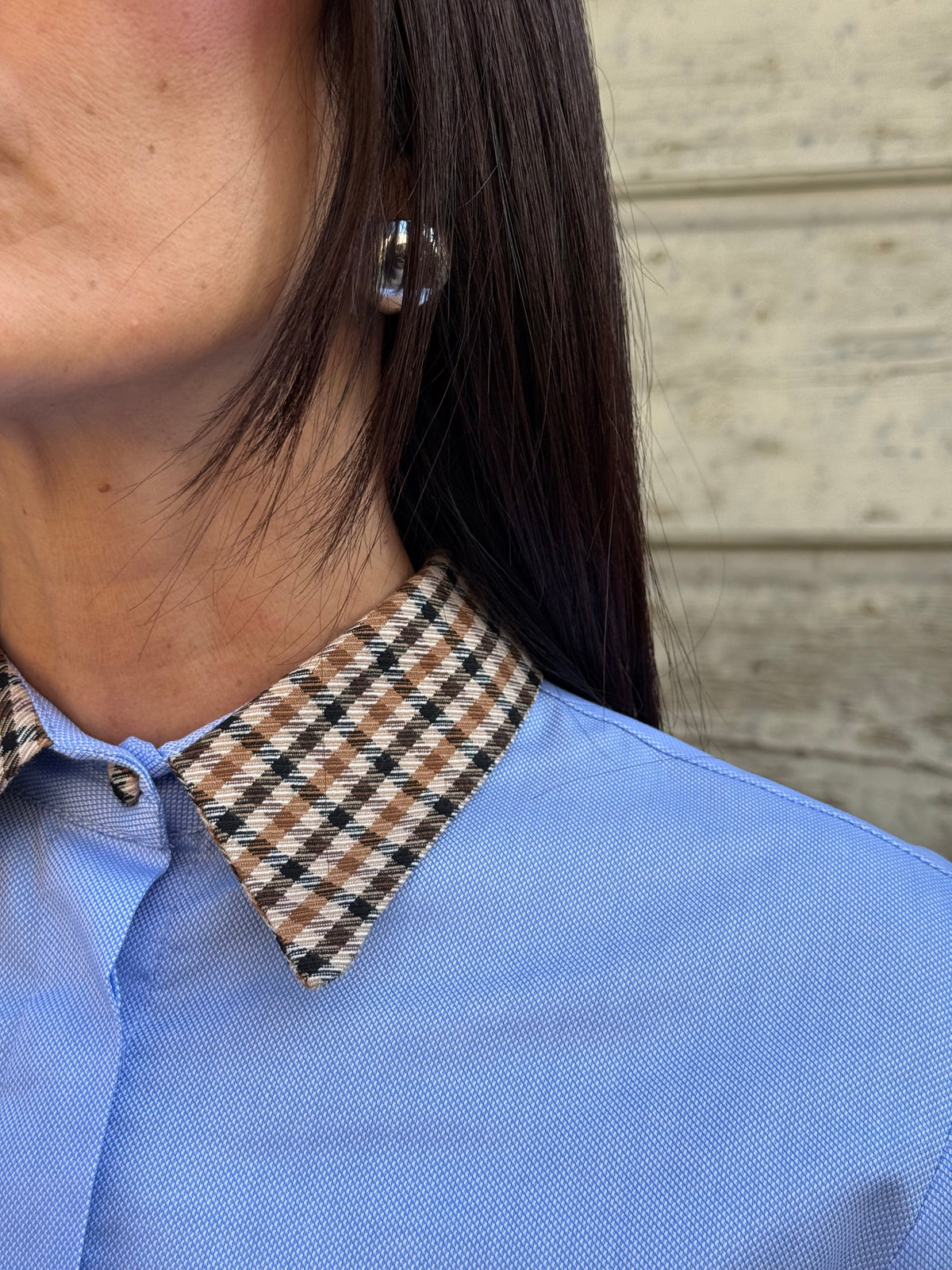 CAMICIA OXFORD CON COLLETTO E TOPPE