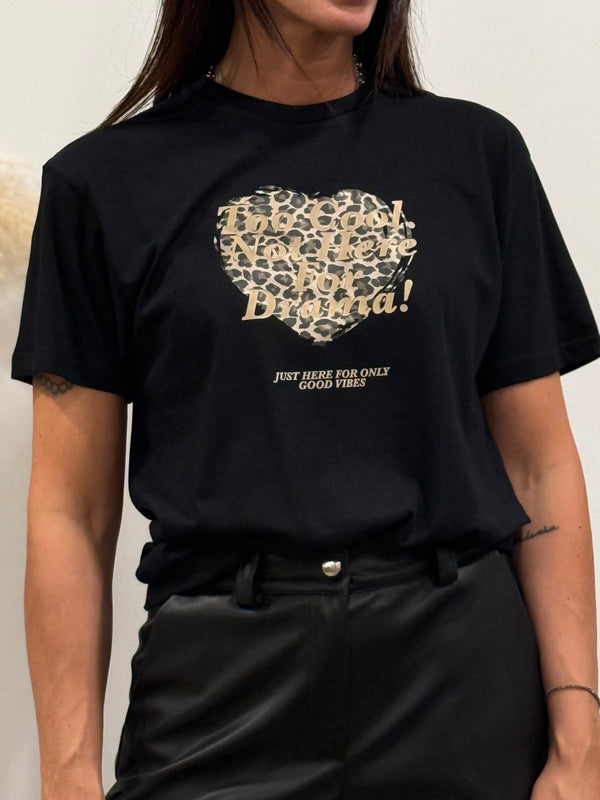 T-SHIRT STAMPA CUORE ANIMALIER (variante colore)